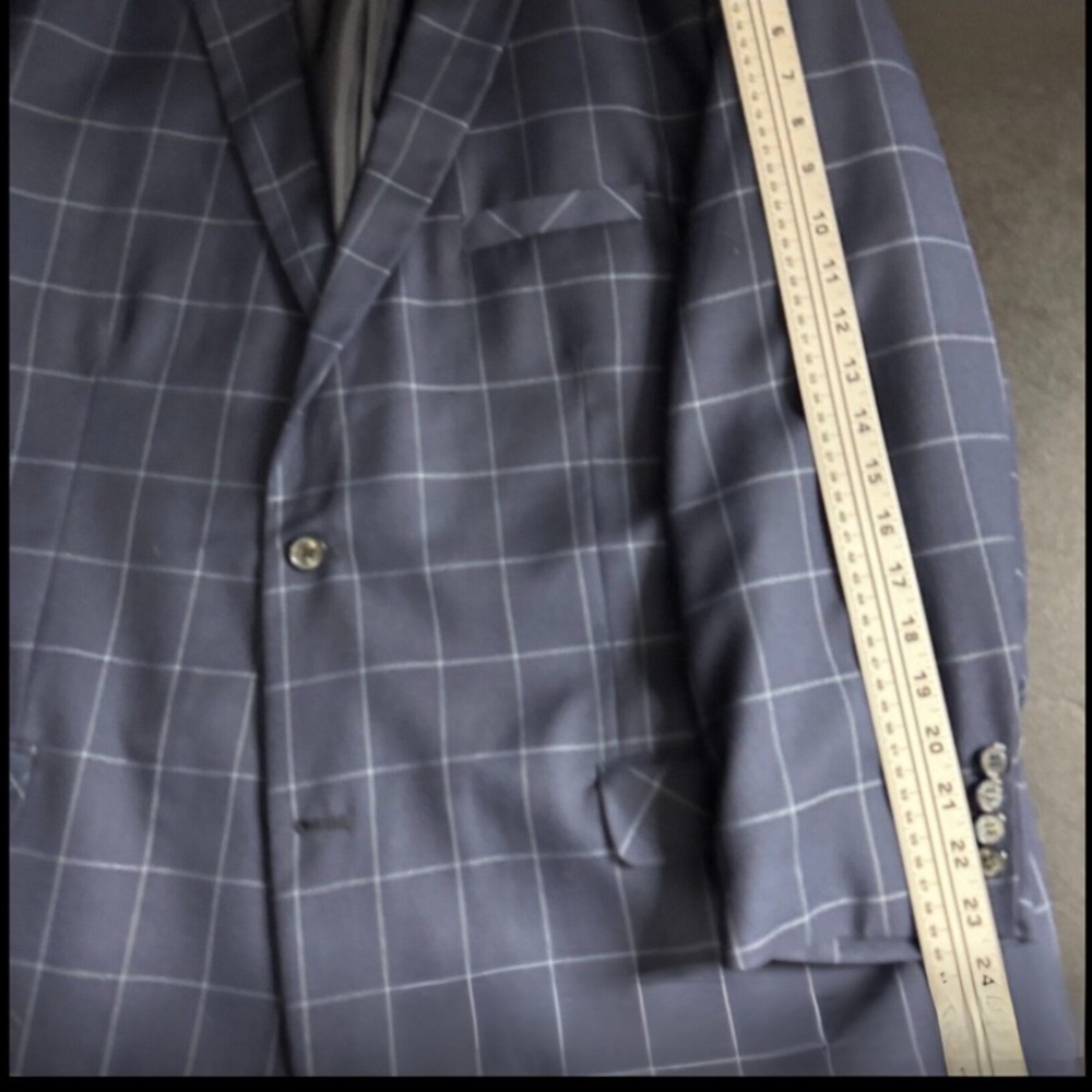 Valentino Navy Blue Checkered Suit - Picture 9 of 15